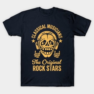 Classical Musicians: The Original Rockstars - Skeleton with Headphones T-Shirt